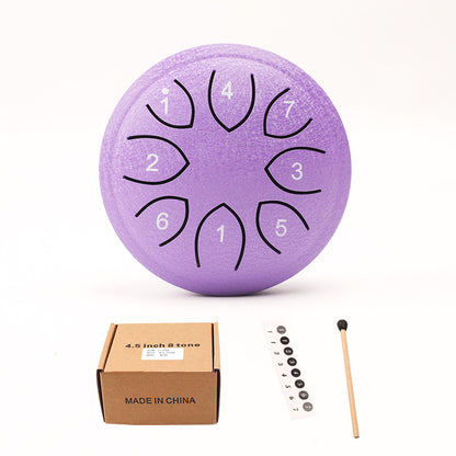 4.5-inch 8-Note C Key Steel Tongue Drum - 11cm Handpan with Mellow & Stable Sound (321g)