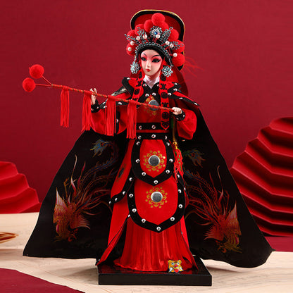 Silk Chinese Opera Doll – Handcrafted Figurine for Home Décor and Small Gift