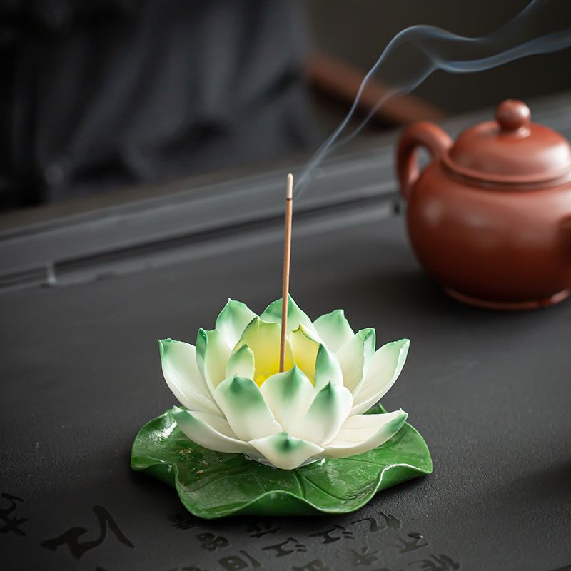 Handmade Color-Changing Lotus Flower Tea Pet – Zen Style Incense & Kung Fu Tea Accessory