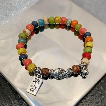 Auspicious Glass Couple's Bracelet - Traditional Ethnic Beaded Jewelry