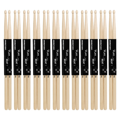 12-Pair 7A Drum Sticks - Maple Wood Drumsticks for Beginners and Professionals