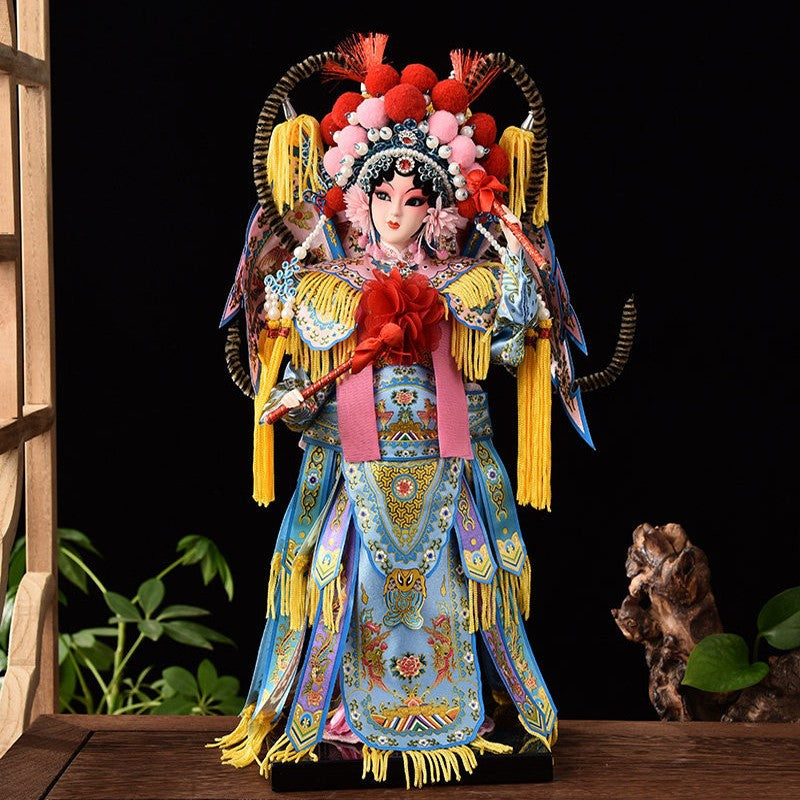 Silk Chinese Opera Doll – Handcrafted Figurine for Home Décor and Small Gift