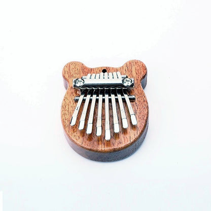 Mini 8-Note Kalimba Thumb Piano - Pocket-Sized Portable Instrument with Strap (Totoro/Heart/Bear/Oval Designs)