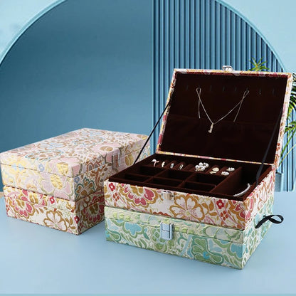 French Vintage Jewelry Box - Elegant Ring & Necklace Organizer, Premium Jewelry Display Case