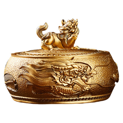 Creative Embossed Ashtray – Zen Design with Lid for Living Room & Tea Table