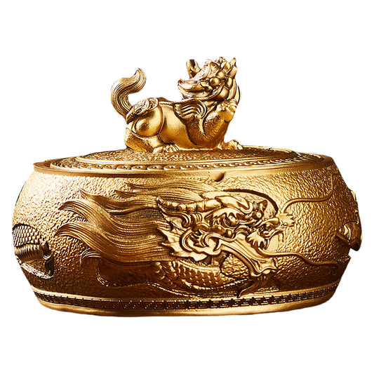 Creative Embossed Ashtray – Zen Design with Lid for Living Room & Tea Table