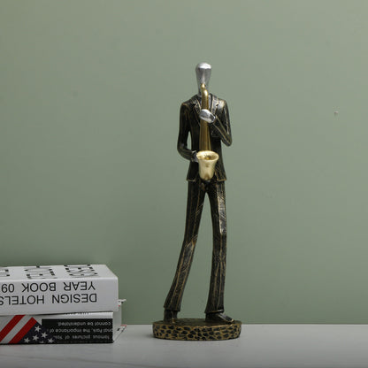 Unique Nordic Resin Sculpture Modern Musician Figurine, Elegant Home Decor Art Piece for Contemporary Spaces