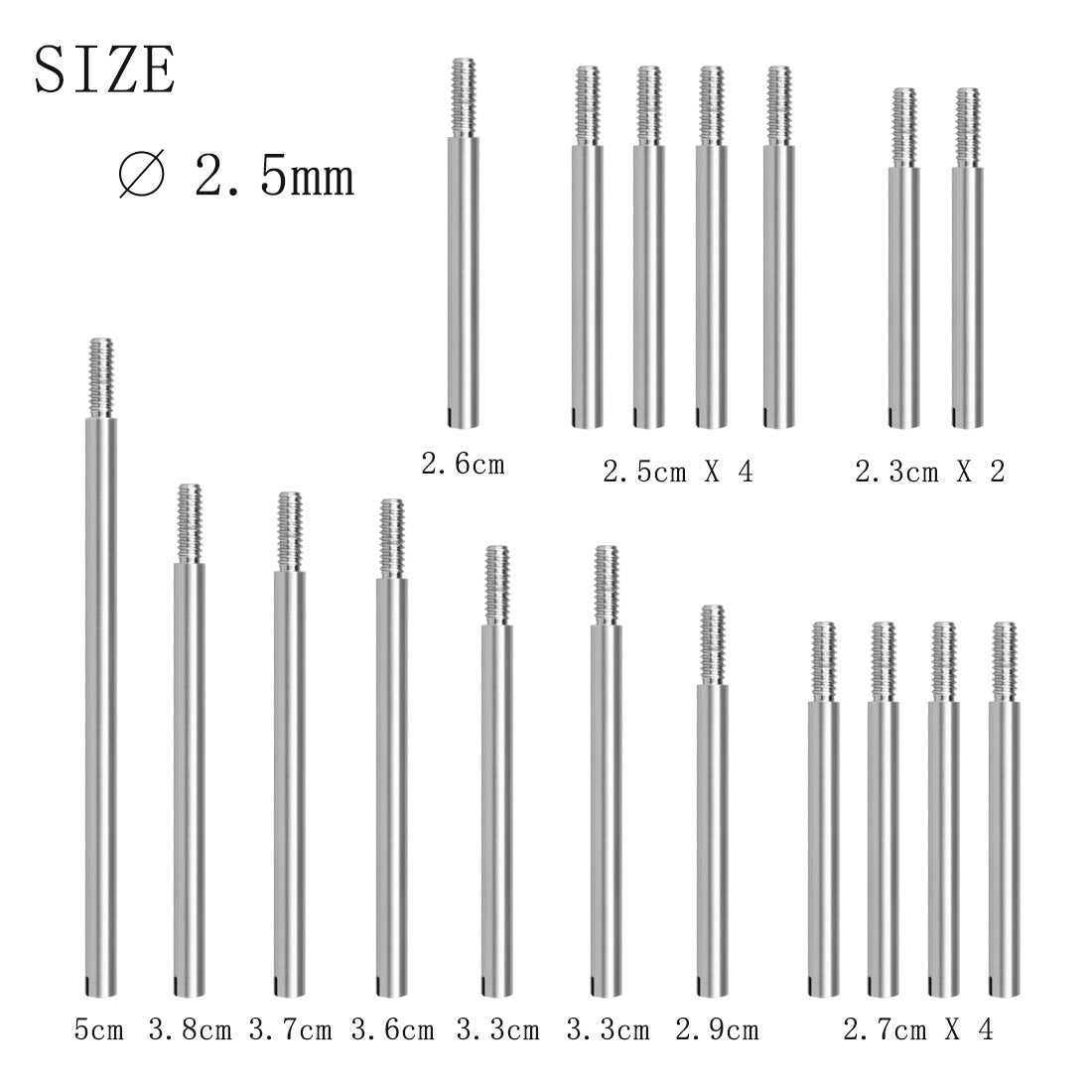 Professional Bassoon Repair Kit – 30 Rods, 35 Screws & 5 Bushings (Tool Steel, Silver)