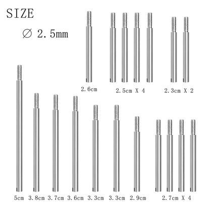 Professional Bassoon Repair Kit – 30 Rods, 35 Screws & 5 Bushings (Tool Steel, Silver)