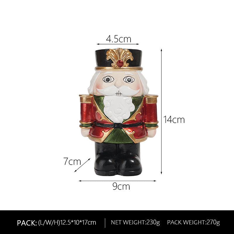 European Style Nutcracker Candle Holder: Perfect Home Decor for Living Room or Table, Resin Ornament for Christmas Tree