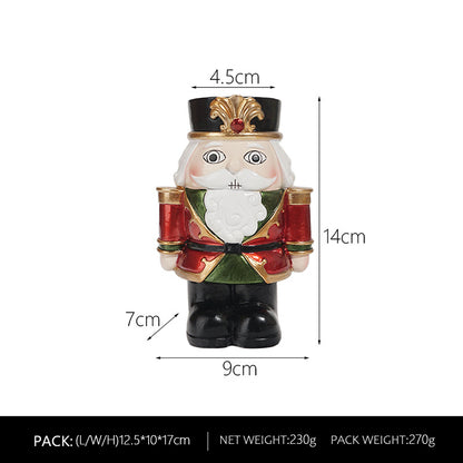 European Style Nutcracker Candle Holder: Perfect Home Decor for Living Room or Table, Resin Ornament for Christmas Tree