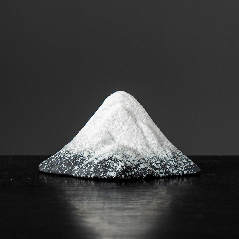 Ceramic Snow Mountain Miniature - Zen Home Decor for Tabletop & Aquarium (Handcrafted Chinese-Style Landscape)