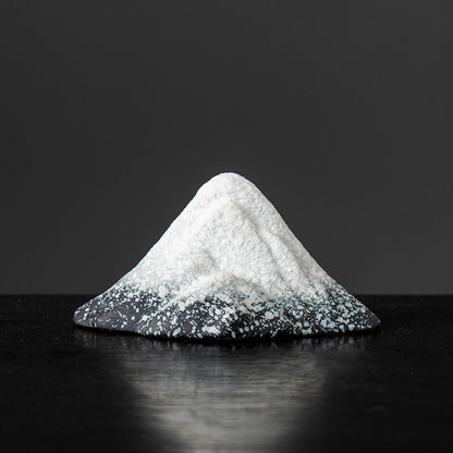 Ceramic Snow Mountain Miniature - Zen Home Decor for Tabletop & Aquarium (Handcrafted Chinese-Style Landscape)