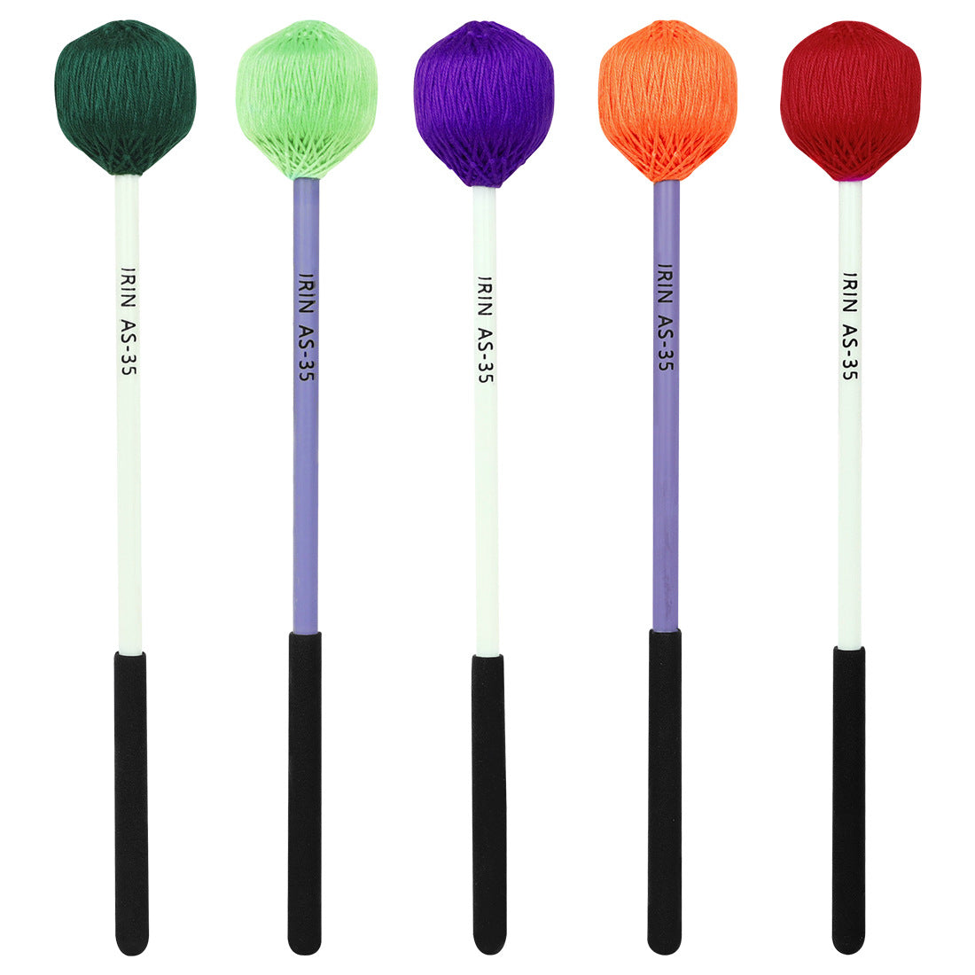 Jumbo Percussion Mallets for Marimba/Chimes – 5-Color Non-Slip Wrapped Mallets with Shock-Absorbing Core