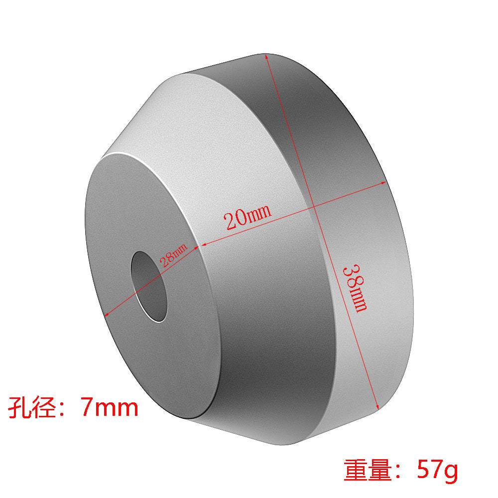 7-Inch Vinyl Record Adapter - Silver/Black Aluminum Stabilizer for 45 RPM Records