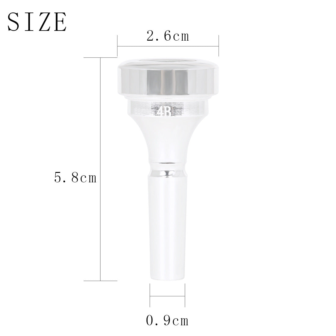 Silver-Plated Brass Cornet Mouthpiece – CNC Machined Professional Mouthpiece for Enhanced Tone & Effortless Play