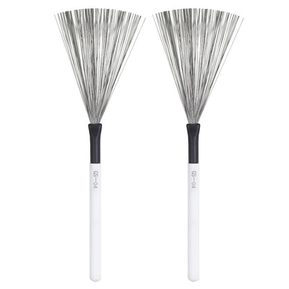 High Carbon Steel Drum Brushes with Maple Wood Handle – 5-Color Durable Percussion Brushes for Cajon, Drums & More