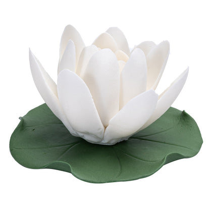 Handmade Ceramic Lotus Incense Holder - Detachable Flower & Leaf Design for Easy Cleaning (8x4.5cm, Zen Home Decor)