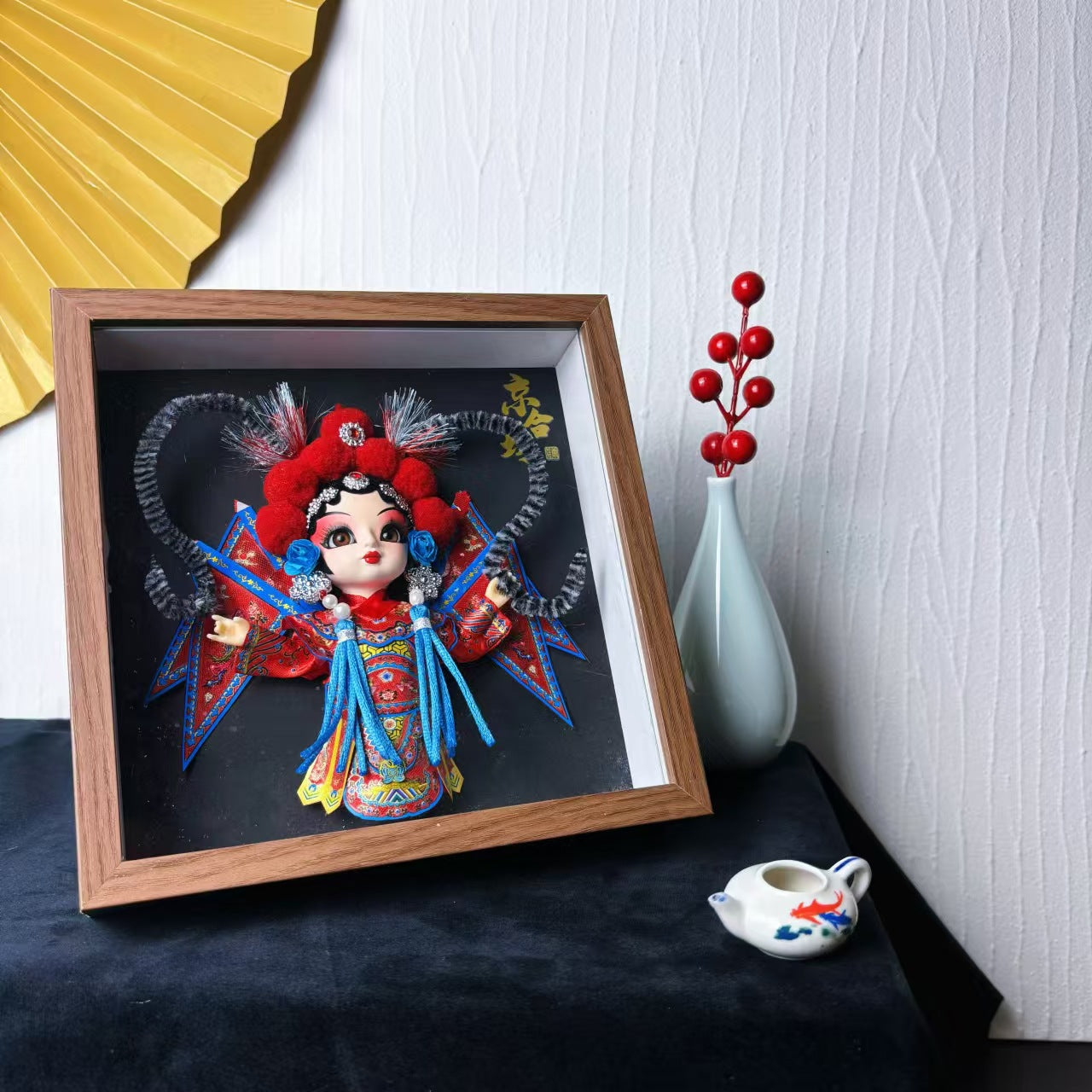 3D Silk Figurine Wall Décor – Handcrafted Creative Art Piece for Home or Restaurant