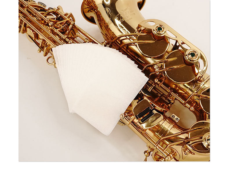 Saxophone Pad Cleaning Paper - 100pcs Ultra-Fine Fiber Sheets for Woodwind Instruments (Flute, Clarinet, Saxophone)