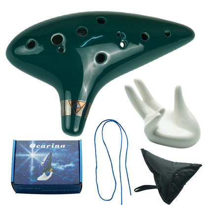 12-Hole Alto C Key Ocarina - 16cm Ocarina with Stand & Accessories (200-210g)