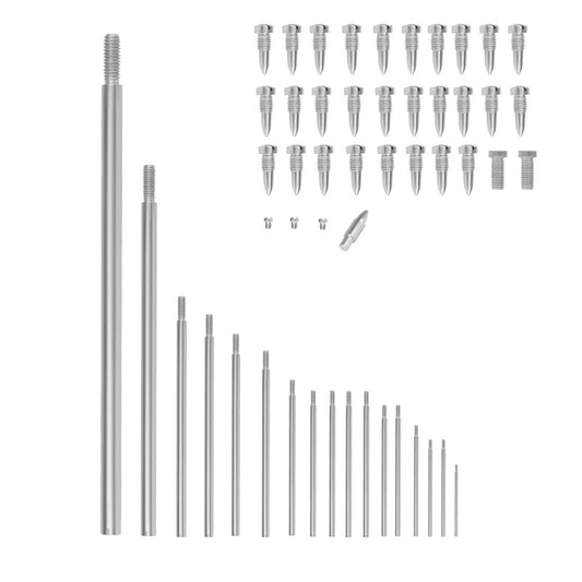Professional Baritone Saxophone Repair Kit – 17 Threaded Rods, 33 Screws & Taper Pin (Tool Steel, Silver)