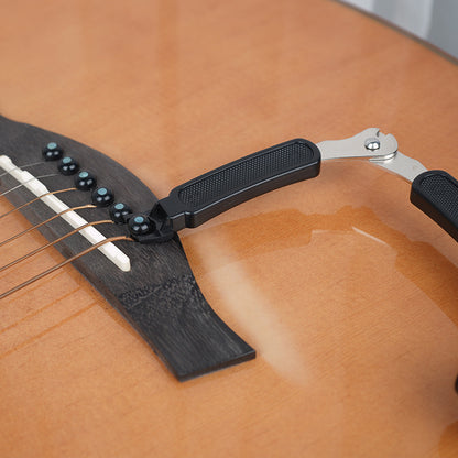3-in-1 Guitar String Tool Set - Includes String Winder, Bridge Pin Puller & String Cutter for Acoustic Guitars