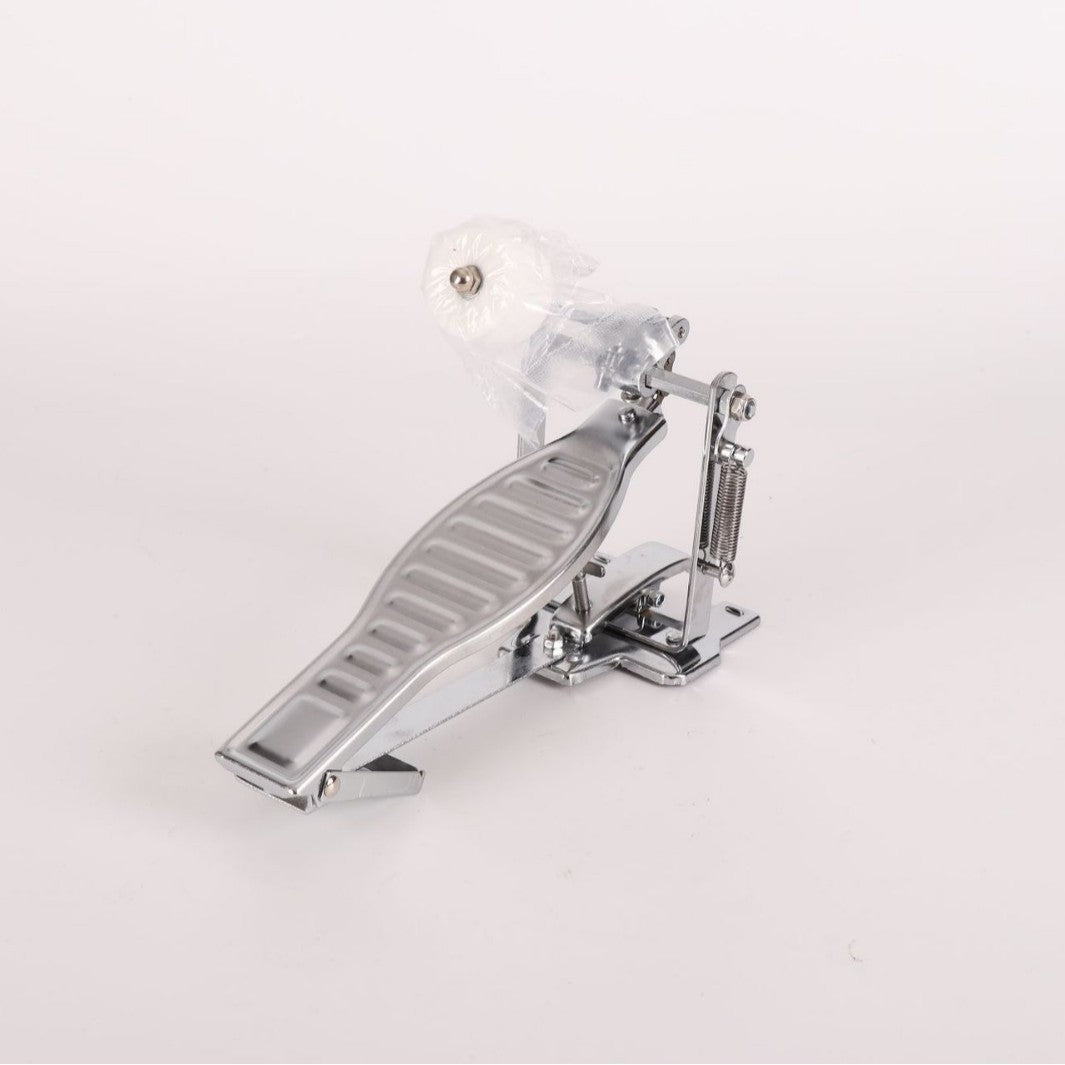 Aluminum Bass Drum Pedal - Single Chain Drive Kick Pedal for Drum Set (Silver/Black, 25x15x10cm, 700g)