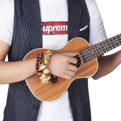 Indonesian Handmade Dora Fruit Shell Shaker - Natural Wooden Rhythm Instrument for Dance Performances & African Drums (Ethnic Percussion Accessory)