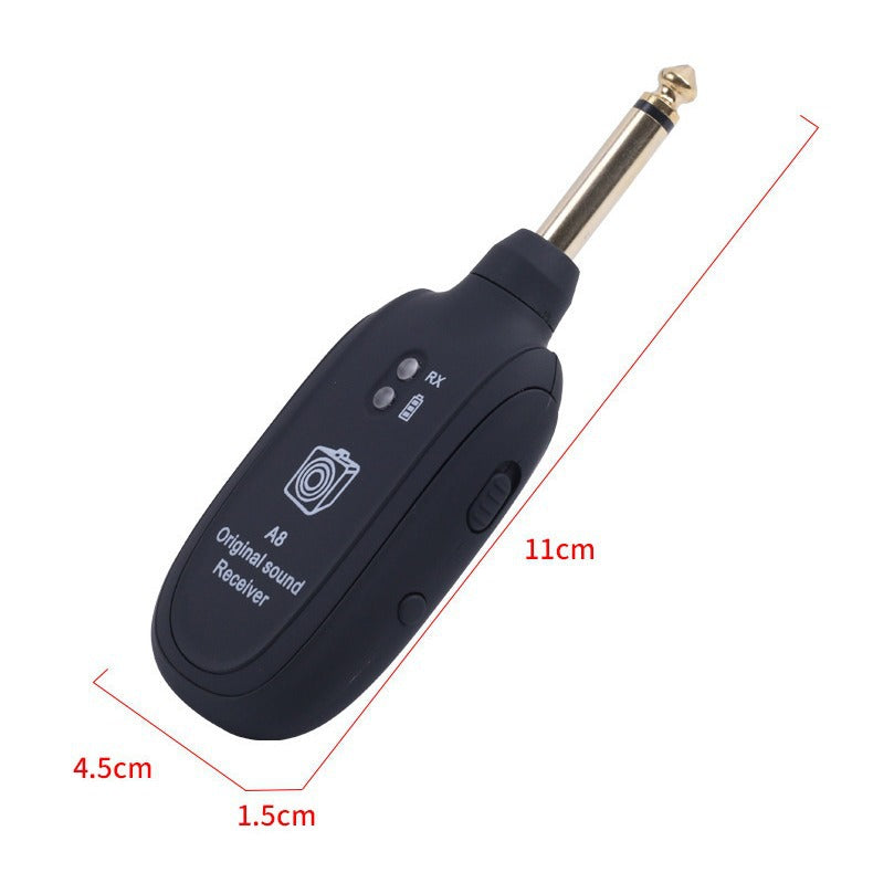 Wireless Bluetooth Guitar Transmitter - A8 Model with Stable Signal & Durable Battery for Electric Guitar & Bass