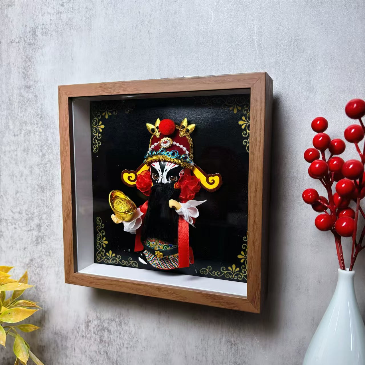 3D Silk Figurine Wall Décor – Handcrafted Creative Art Piece for Home or Restaurant