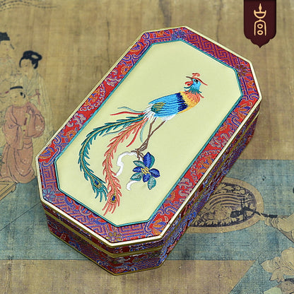 High-End Octagonal Embroidered Jewelry Box – Elegant Handcrafted Jewelry Tray