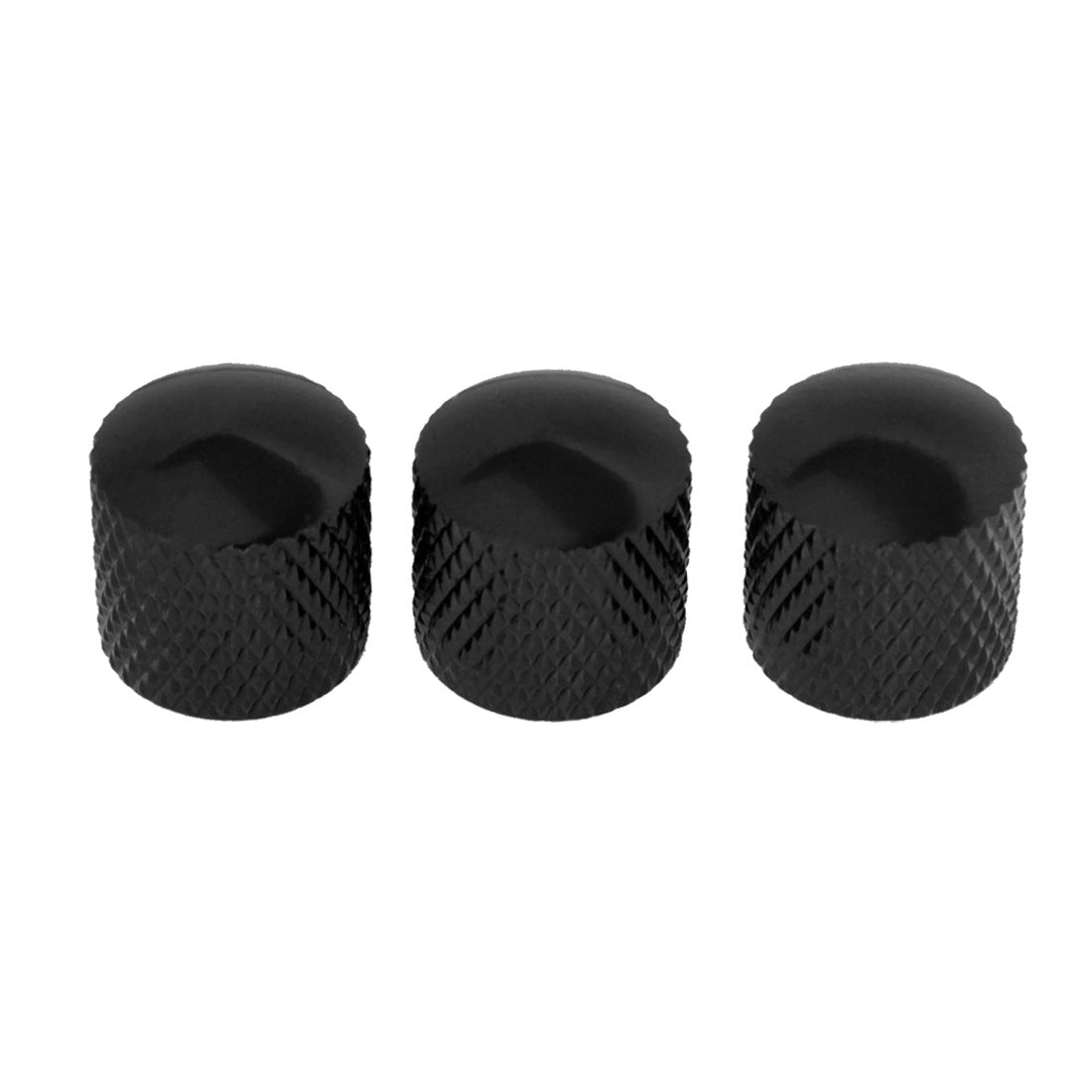 Metal Volume Control Knobs for Electric Guitar (3-Pack) – Silver/Black Chrome-Plated Modern Knobs – Premium Guitar Accessories
