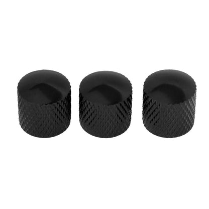 Metal Volume Control Knobs for Electric Guitar (3-Pack) – Silver/Black Chrome-Plated Modern Knobs – Premium Guitar Accessories