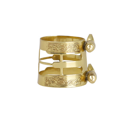 Saxophone Ligature & Cap Set – Engraved Brass Mouthpiece Accessories for Alto/Tenor Sax