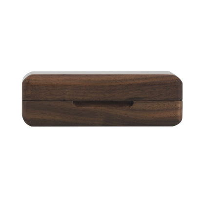 Walnut & Rosewood Saxophone Ligature Case – Vintage Magnetic Closure Box with Anti-Scratch Felt Slots (Red/Walnut) – Durable Woodwind Accessory Organizer
