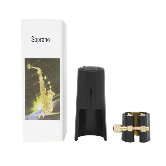 Professional Soprano Saxophone Mouthpiece Kit - Ligature, Cap & Protective Case (Sax Accessories for Alto/Tenor Compatibility)