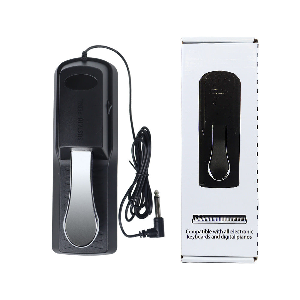Universal Metal Sustain Pedal for Digital Pianos/Keyboards - Noise-Free with Non-Slip Base (7.5x23x6cm, 400g)