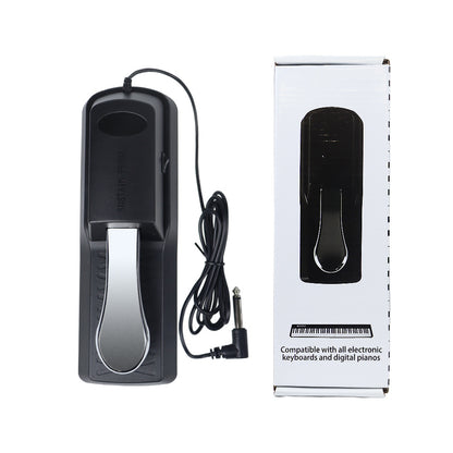 Universal Metal Sustain Pedal for Digital Pianos/Keyboards - Noise-Free with Non-Slip Base (7.5x23x6cm, 400g)