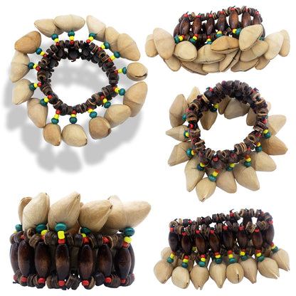 Indonesian Handmade Dora Fruit Shell Shaker - Natural Wooden Rhythm Instrument for Dance Performances & African Drums (Ethnic Percussion Accessory)