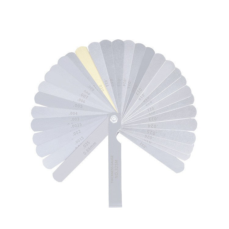 32-Piece Stainless Steel Guitar String Feeler Gauge Set – Precision Tool for String Height Measurement