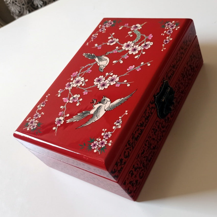 Lacquer Jewelry Box - Wooden Jewelry Organizer with Spacious Drawers, Perfect Gift for Women, Elegant Jewelry Storage Box for Birthday/Anniversary/Housewarming Present