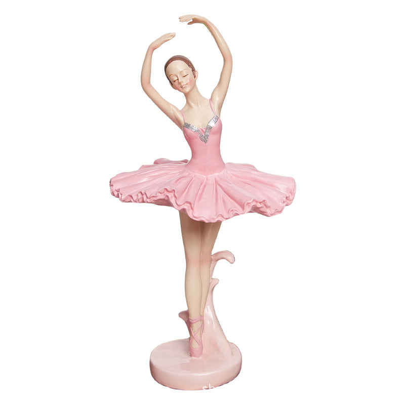 Dancing Girl Resin Figurine - Artistic Ballet Dancer for Room or Bookshelf Decoration