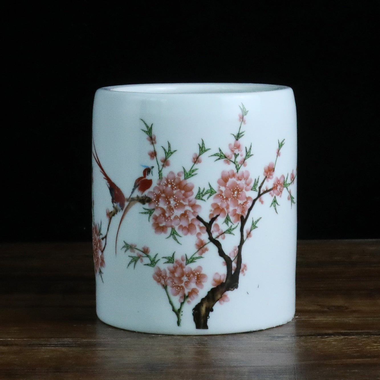 Jingdezhen Ceramic Brush Holder - 13 Classic Chinese Designs for Desk Organization (12cm Height, 10cm Diameter)