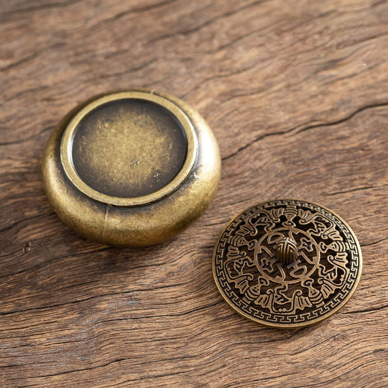 Vintage Brass Aromatherapy Incense Burner – Five Blessings Fingertip Style with Incense Plate for Indoor Use