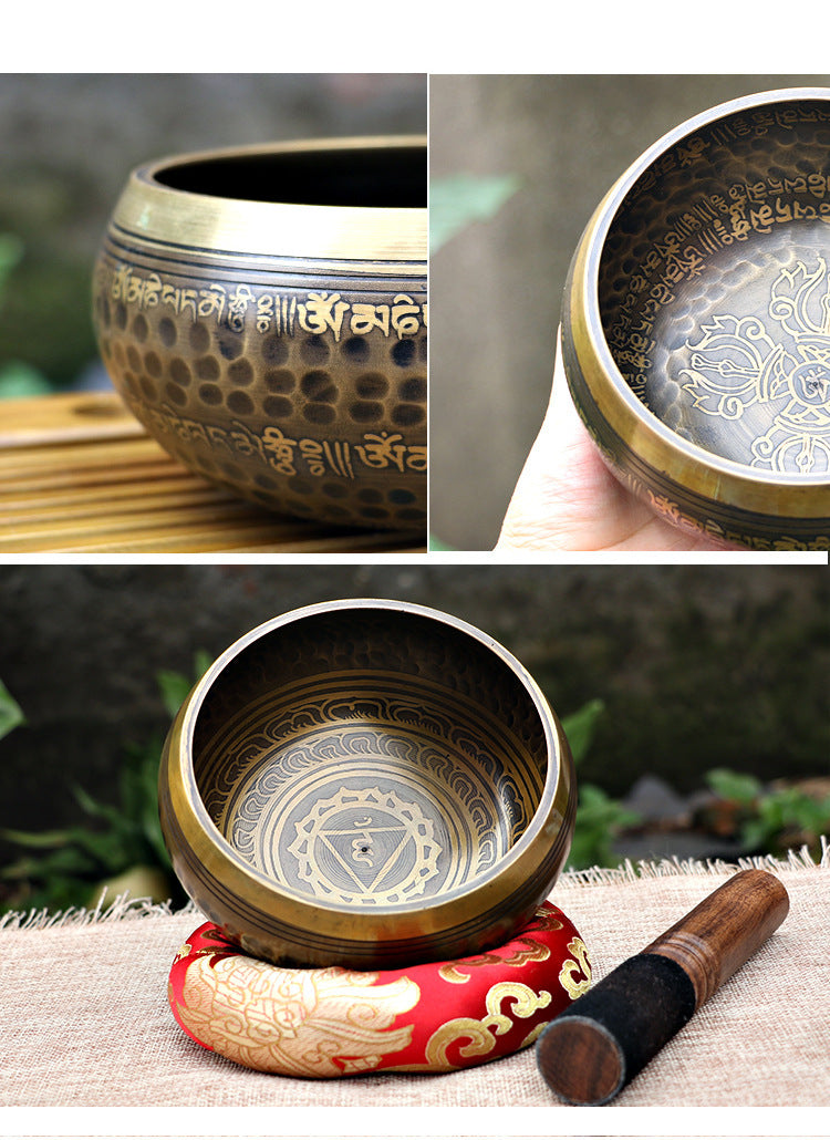 Tibetan Singing Bowl Set — Meditation Sound Bowl Handcrafted  for Yoga, Chakra Healing, Mindfulness, and Stress Relief — Unique Spiritual Gifts for Women and Men