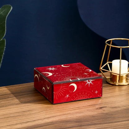 Sun, Moon & Stars Jewelry Box - Unique Tarot-Themed Jewelry Organizer, Stylish Storage Box