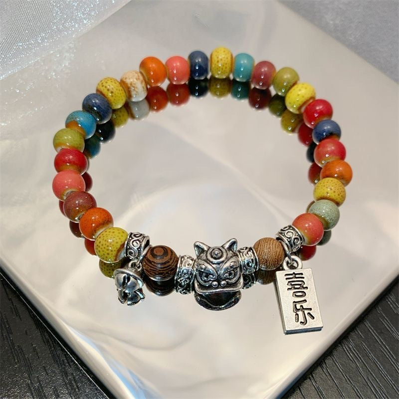 Auspicious Glass Couple's Bracelet - Traditional Ethnic Beaded Jewelry