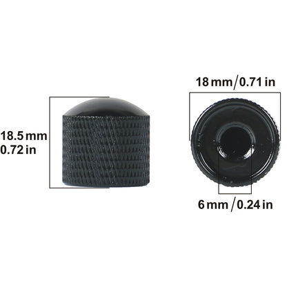 Zinc Alloy Guitar Knob - 6mm Inner Diameter Volume/Tone Control for Bass & Electric Guitar (Black/Silver/Gold, 18×18.5mm)