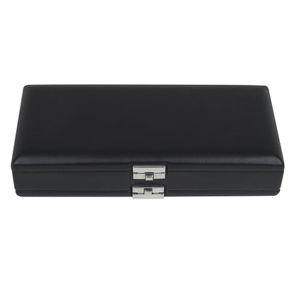 Professional Double Oboe Reed Case – 20-Reed PU Leather Storage with Shockproof Design & Metal Lock (Black)